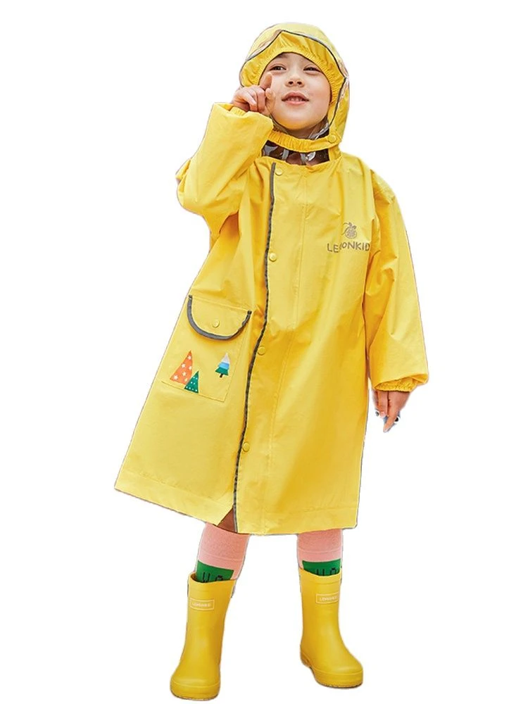 Kids Boy Girl Hooded Jacket Rainsuit Rain Poncho Raincoat Cover Long Rainwear US 