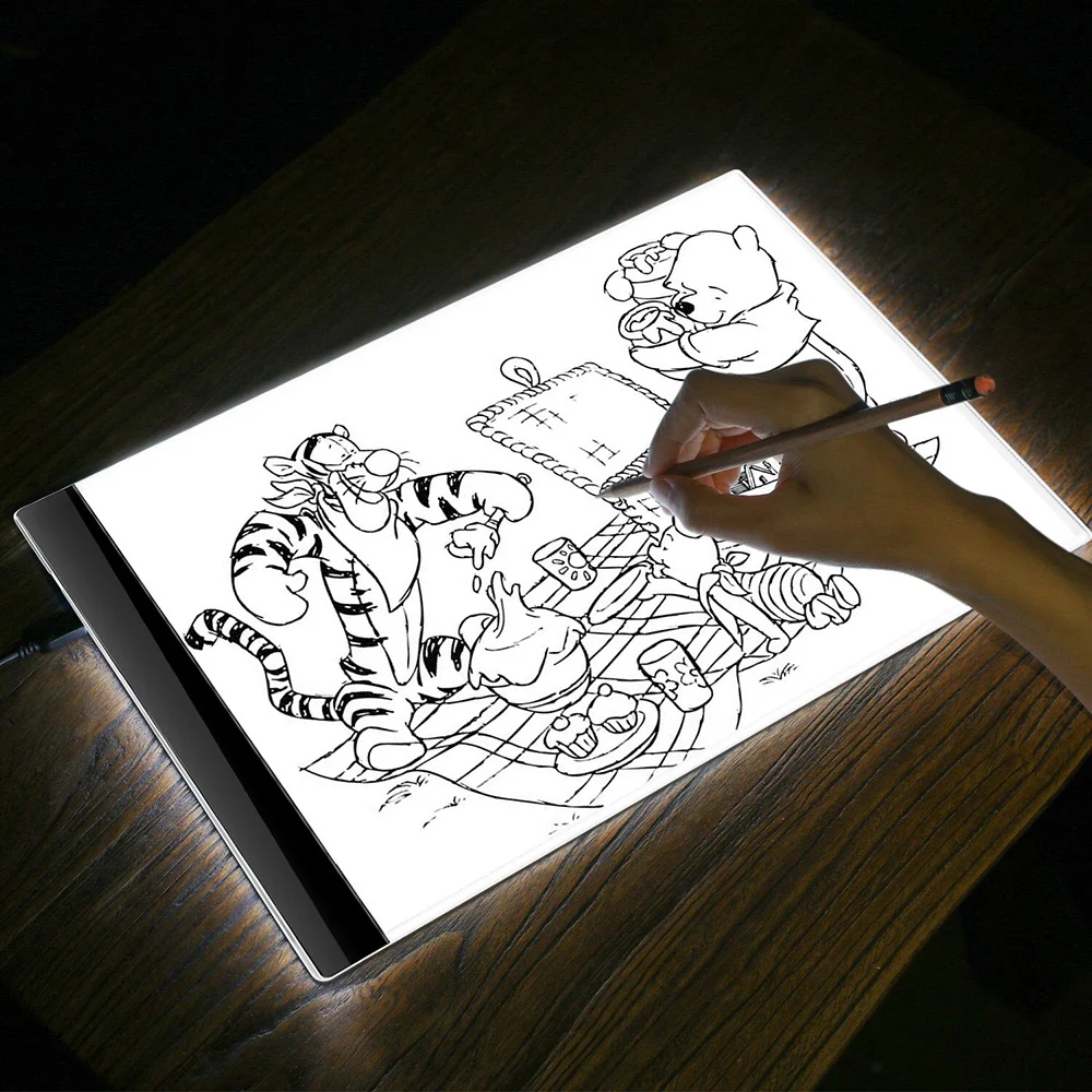 

LED Light Box Tracing Board A4 light pad Drawing Tablet Writing Digital Tracer Copy Board LED Stencil Board