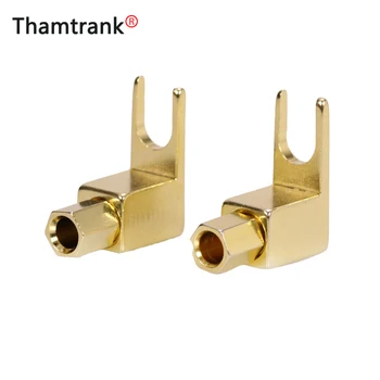 

100Pcs/lot 4mm Banana Plug 24K Gold Plated Right Angle Screw Banana Male Connector Speaker Plug Adapter Wholesales