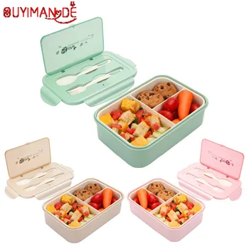 

Lunch Box for Kids 2 or 1 Pcs Container Microwave Leakproof Food Fruit Storage Bento Box with Spoon and Fork New