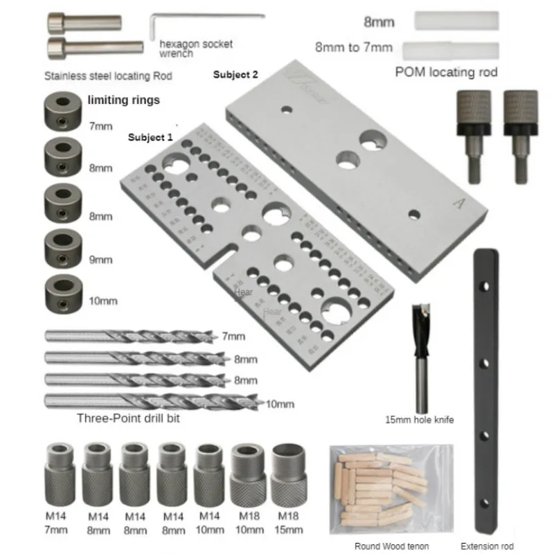 thumbnail image 2 of Hole Positioning Ruler, Woodworking Dowel Jig Wood Hole Punching... 2 of 9