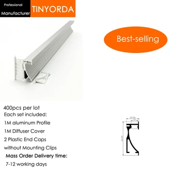 

Tinyorda 400Pcs (1M Length) Led Alu Profile Led Channel Profil for 14mm LED Strip Light 1M LED Profile Alu Profile channel