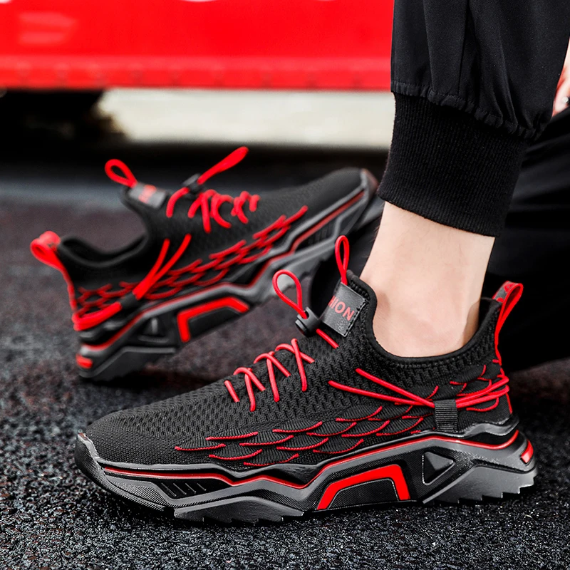 

ZOXO Men's Sports Leisure Running Shoes Lightweight Breathable Mesh Sneakers Non-slip Wear-resistant Casual Walk Sports Shoes