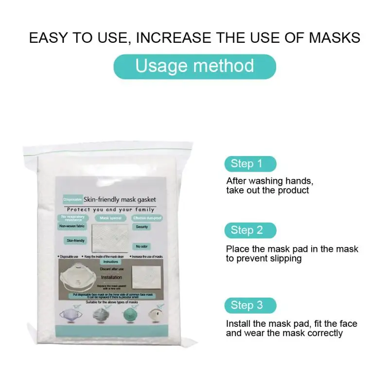 

10/20/50Pcs Skin Friendly Mask Gasket Respirator Mask Filter Cotton Mask Filter Cartridge Prevent second-hand smoke TSLM1