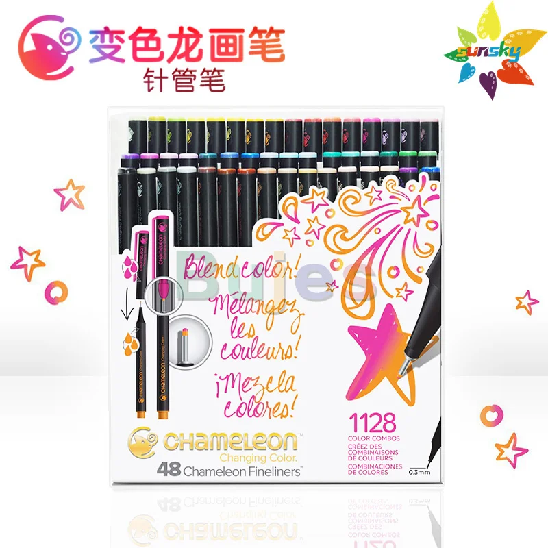 6 12 24 48 color UK original Chameleon Color gradients line pen drawing hand account ink artist student fineliners art set | Канцтовары