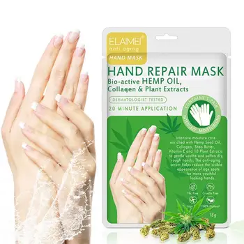 

High Quality Effective Hemp Oil Moisturizing Exfoliating Hand Mask Glove Collagen Skin Care Anti Aging Hand Peeling Exfoliat
