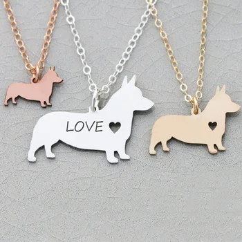 

Corgi Dog Pendant Necklace Can Custom Made Name Necklace Jewelry Wholesale Price for Drop Shipping YP7567