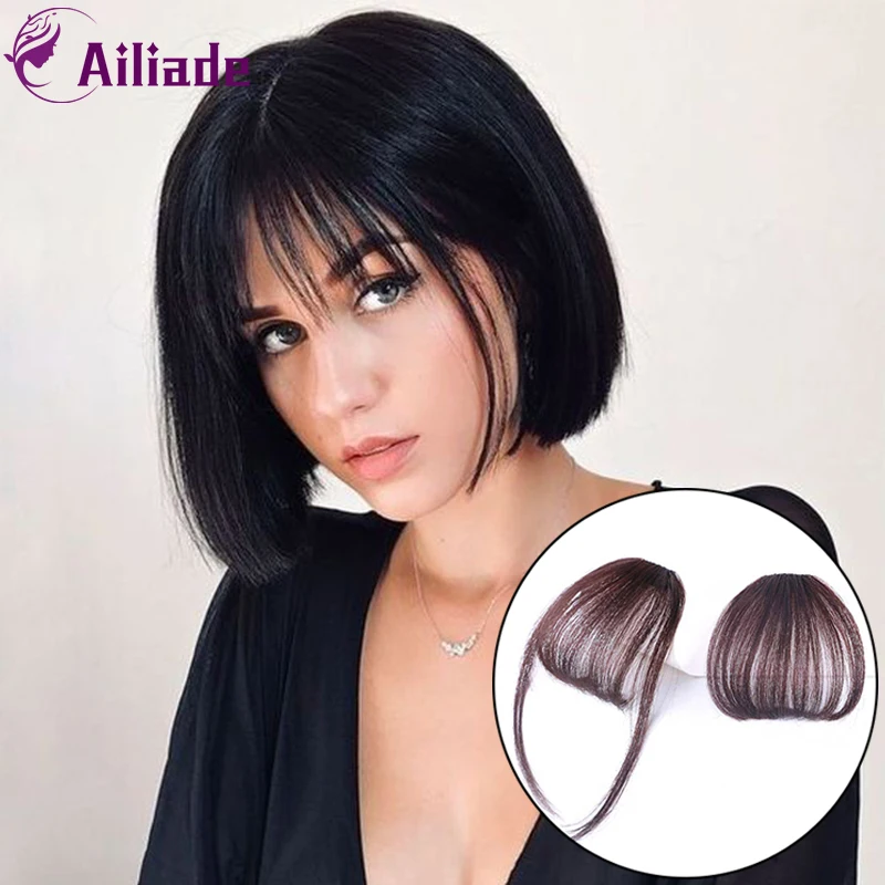 Модные мягкие короткие синтетические челки AILIADE термостойкие волосы для женщин