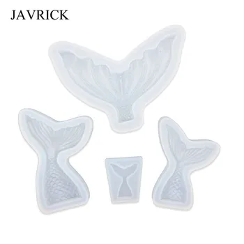 

4Pcs Marine Theme Beauty Fish Jelly Sugar Fondant Silicone Resin Molds Kit Mermaids Tail Mold DIY Jewelry Making Tools