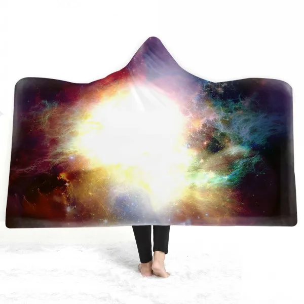 Color-4 Одеяло из микрофибры, 3D принт, галактика, космос, Вселенная, флис, шерпа, одеяло для подростков, носимое, с капюшоном, пледы, теплое одеяло - Цвет: Color-4