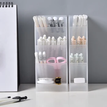 

Newest Creative Multifunctional 4 Grid Desktop Organizer Pen Holder Makeup Storage Box School Office Accessories Stationery