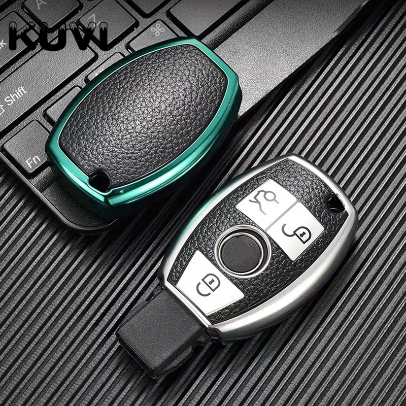 Car Key Fob Case Cover Protector Fit For Mercedes Benz E C S Class W204 W212 W176 Glc Cla Gla Car Hot Leather Tpu - - Racext™️ - - Racext 53