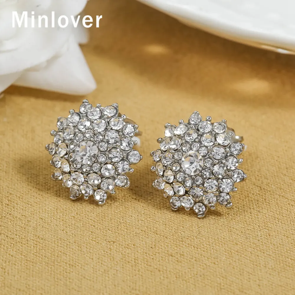 Minlover маленькие серьги клипсы для женщин без пирсинга цветочные из горного