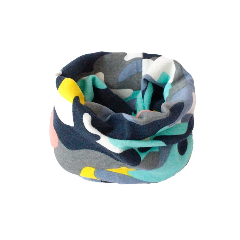 camo yellow Осенняя одежда для девочек шарф детский шейный шарф для девочек, для мальчиков-хомут с круглым воротником для мальчиков и девочек шарф ребенка воротник из мультфильмов детские теплые хлопковые волшебный шейный платок - Цвет: camo yellow