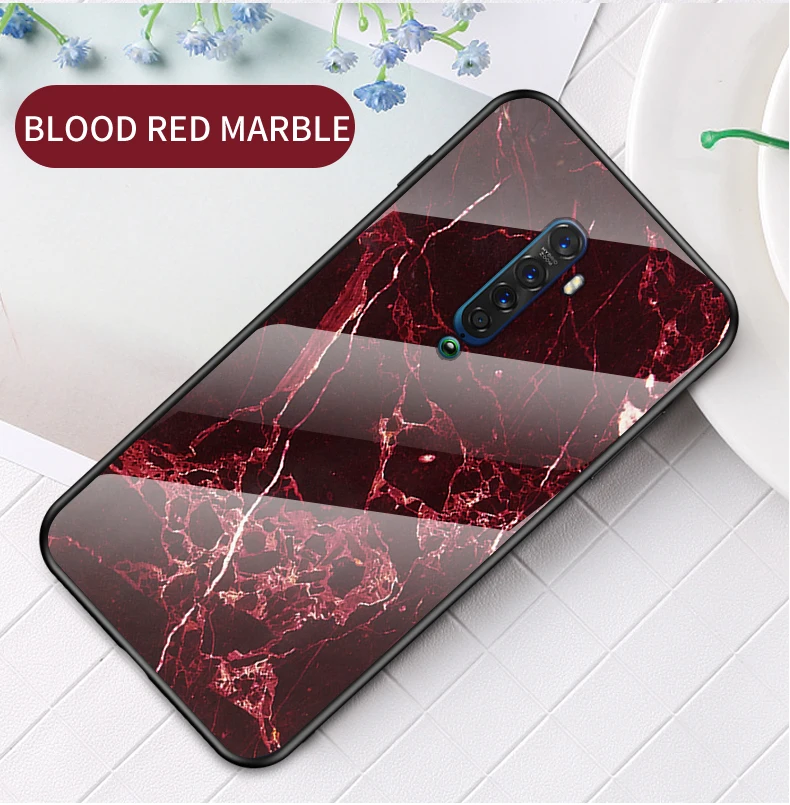 Auroras для OPPO Reno 2 Чехол из закаленного стекла мягкая силиконовая рамка чехол с мраморным принтом для Reno 2F 2Z чехол
