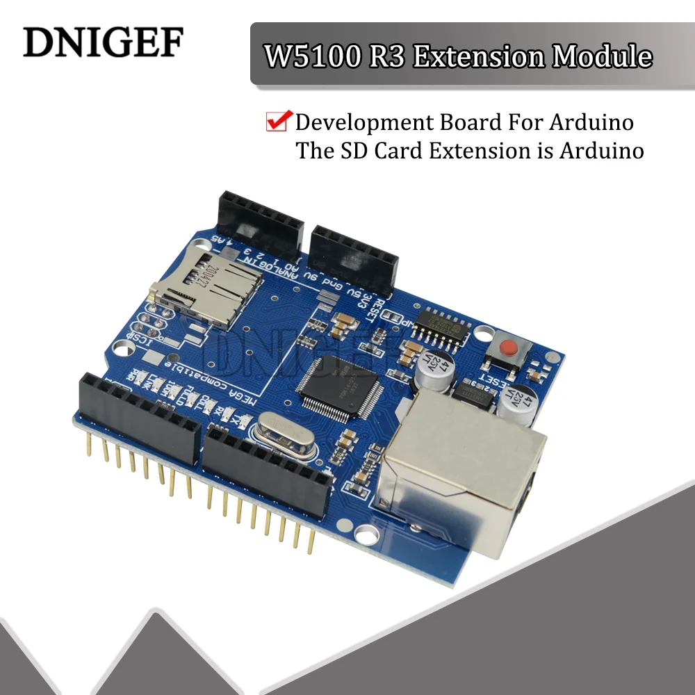 Dnigef W5100 R3 Versione Migliorata Shield Ethernet Shield W5100 R3 Uno Mega 2560 1280 328 Unr R3 W5100 Dev-Board Per Arduino