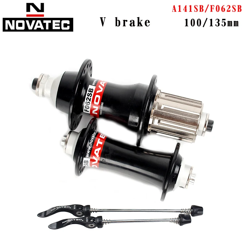 A141 F062 32H Велосипедные ступицы NOVATEC, Аксессуары для велосипеда MTB, 32 отверстия, v-образный тормоз A141SB F062SB 100 мм 135 мм, 4 подшипника, велосипедные ступицы - Цвет: A141 F062 32H