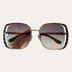 Роскошные мужские Квадратные Солнцезащитные очки Для женщин металлическая рамка солнечные очки от дизайнерского UV400 Защитные Оттенки
