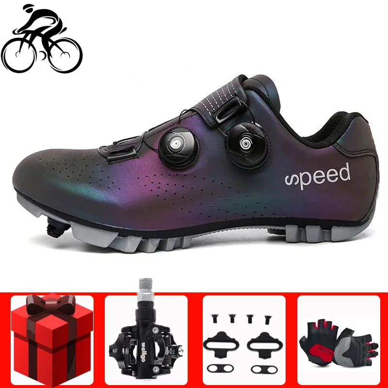 

Self-Locking Professional Bike Cycling Shoes New 2021 Waterproof Sapatilha Ciclismo MTB Red Athletic Bicycle Men Sneakers Women
