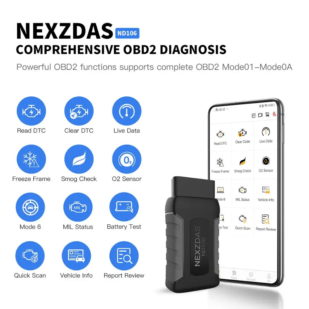NexND106 OBD2 сканер автомобильный считыватель кодов автодиагностика техническое обслуживание специальные функции сброс инструмента сброса масла+ TPMS+ ABS+ SAS сброс