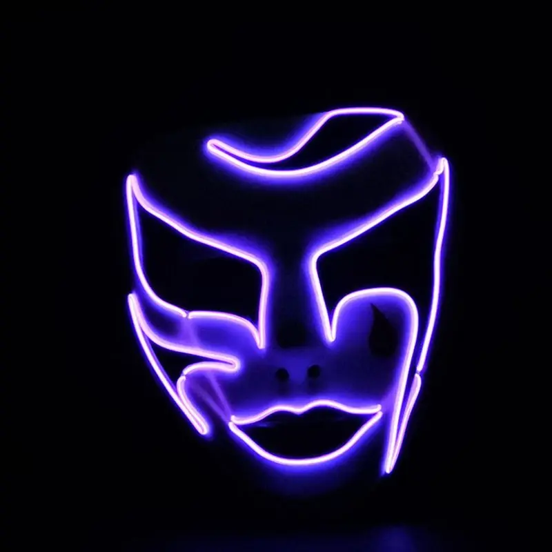 

Ghost Face Mask Halloween Masquerade Bar Party Performance Fearsome Night Light Mask Creative Glowing Mask