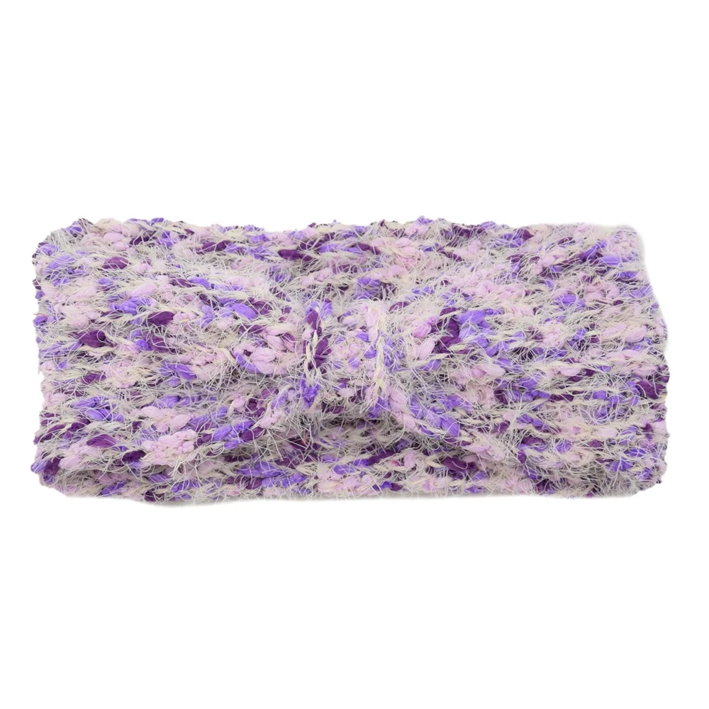 2 purple KASURE Женская цветная Теплая Зимняя повязка на голову в горошек смешанных цветов эластичная резинка для волос с узлом для девочек Femlae аксессуары для волос - Цвет: 2 purple
