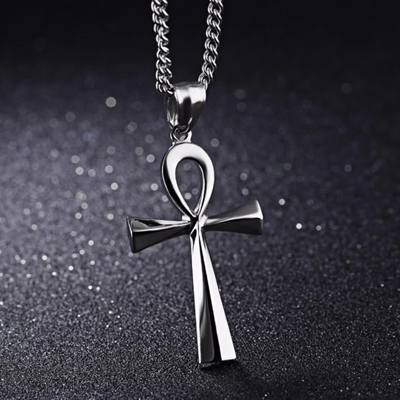 Simple Classic Fashion Cross Egyptian Ankh Life Symbol Antique Silver Color Pendant Short Long Chain Necklaces Jewelry For Women | Украшения
