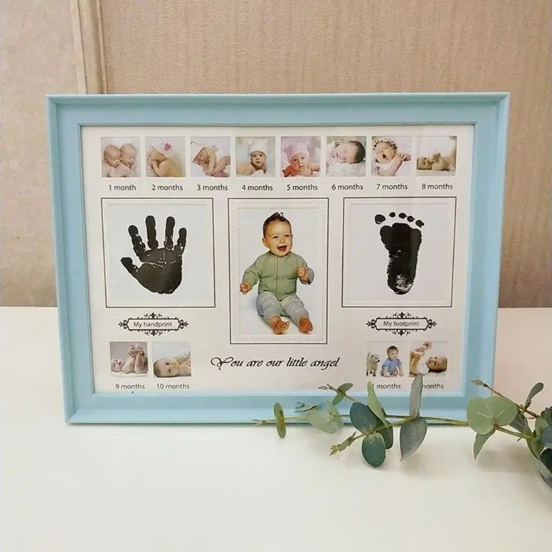 Детская фоторамка с отпечатком руки и чернилами для украшения новорожденных, подарок для детей, сувениры