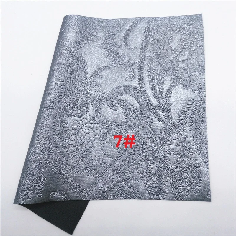 Glitterwishcome 21X29 см А4 Размер цветы тиснением искусственная ткань, синтетическая кожа искусственная кожа листы для бантов, GM636A - Цвет: 7