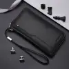 BISON DENIM Genuine Leather Men's Wallet RFID Blocking Long Purse Coin Case Passport Cover For Mens Credit Card Holder W8226 3
