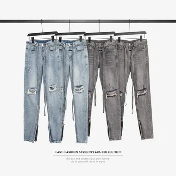 

2019 Autumn and Winter Tide Brand Heavy Industry Fog Retro Cut Europe and America Men's Washed Jeans