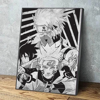 

Modular Pictures Home Black White Naruto Decoration Japan Anime Wall Art Modern Canvas Prints Painting For Bedroom Poster Frame