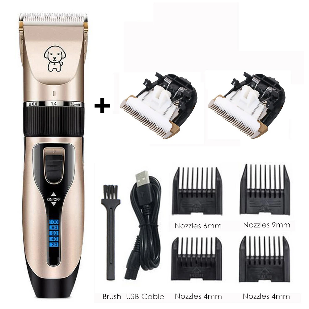 Pet Clipper Dog Hair Trimmer Pet Hair Trimmer Dog Clipper Professional Grooming Kit K5 Rechargeable Cat Dog Hair Trimmer Low-Noise Electric Pet Hair Clipper Shaver Set Haircut Machine