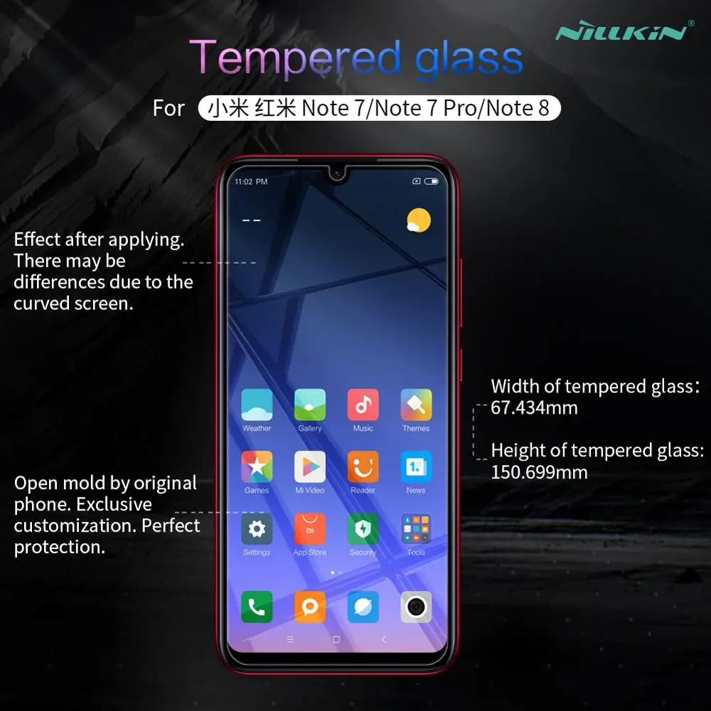 10 шт. для Xiaomi Redmi Note 8 закаленное стекло Nillkin для Redmi Note 8 Защита экрана Amazing H Анти-взрыв Премиум Версия