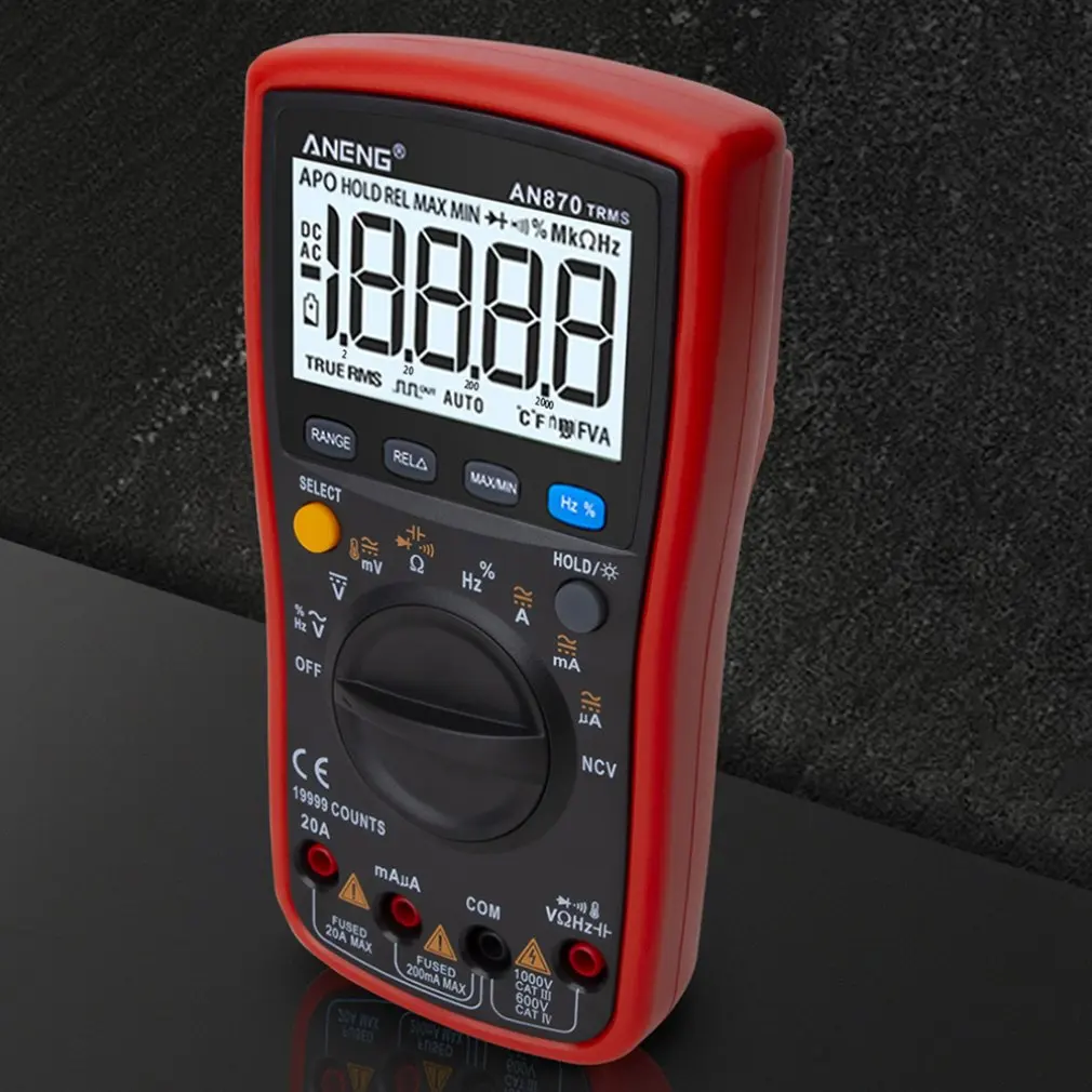 Высокоточный интеллектуальный цифровой мультиметр автоматический многофункциональный электрик цифровой дисплей Aneng An870