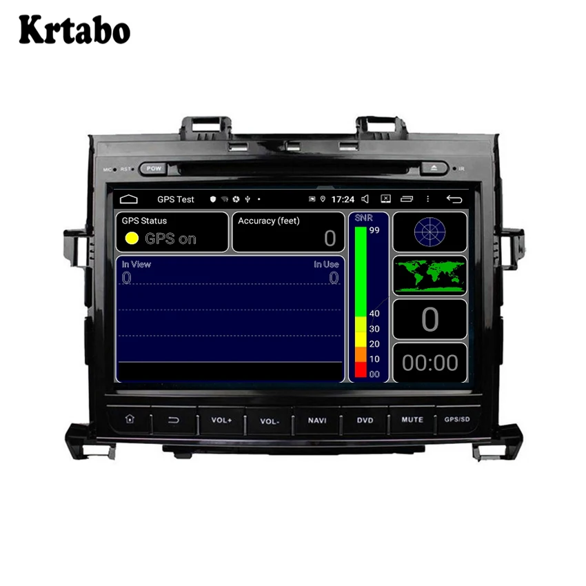 Krtabo smart car navigation reversing image control screen one machine recorder support DVD For Toyota Alphard 2007-2013