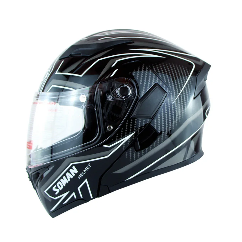 Полнолицевой мотоциклетный шлем черный Casco Motard флип Профессиональный Гоночный Kask Motocicleta Cascos Para Motos Capacete Helt