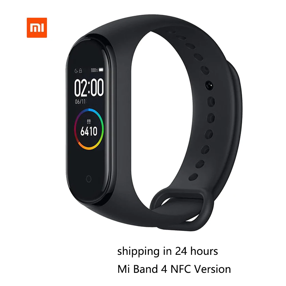 Xiaomi Mi Band 4 NFC Версия смарт-Браслет фитнес-браслет трекер-сна для сердечного ритма Smart Wtach 0,9" AMOLED экран Bluetooth 5,0