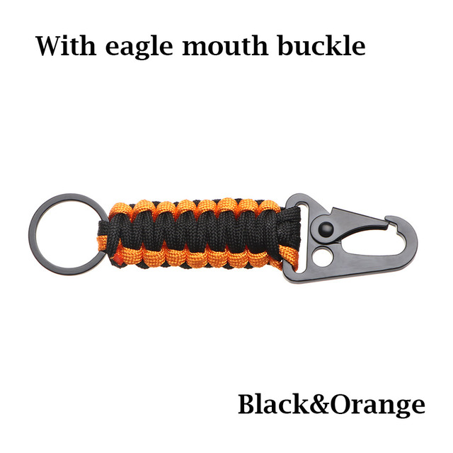 Rope Keychain Outdoor Camping Survival Kit Military Paracord Cord Rope Emergency Knot Bottle Opener Key Ring Carabiner Tool