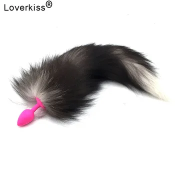 1 Pcs Anal Plug With Silicone Black Fox Tail Smooth Anal Plug for Woman And Men Sexy Butt Plug Adult SM Sex Toy Adult Products 4