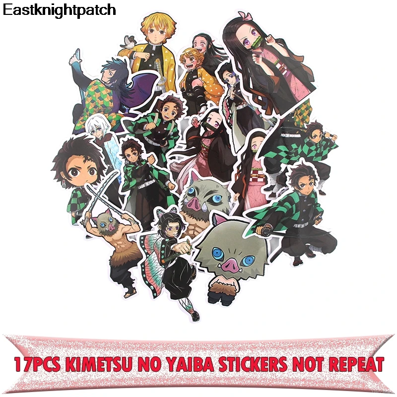 17 шт. kimetsu no yaiba наклейка для DIY скрапбукинга альбом багаж ноутбук скейтборд телефон тетрадь Наклейка украшения E1072