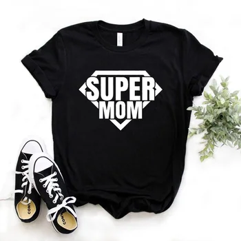 

Super Mom Print Women tshirt Cotton Casual Funny t shirt Gift For Lady Yong Girl Top Tee 6 Color Drop Ship S-973