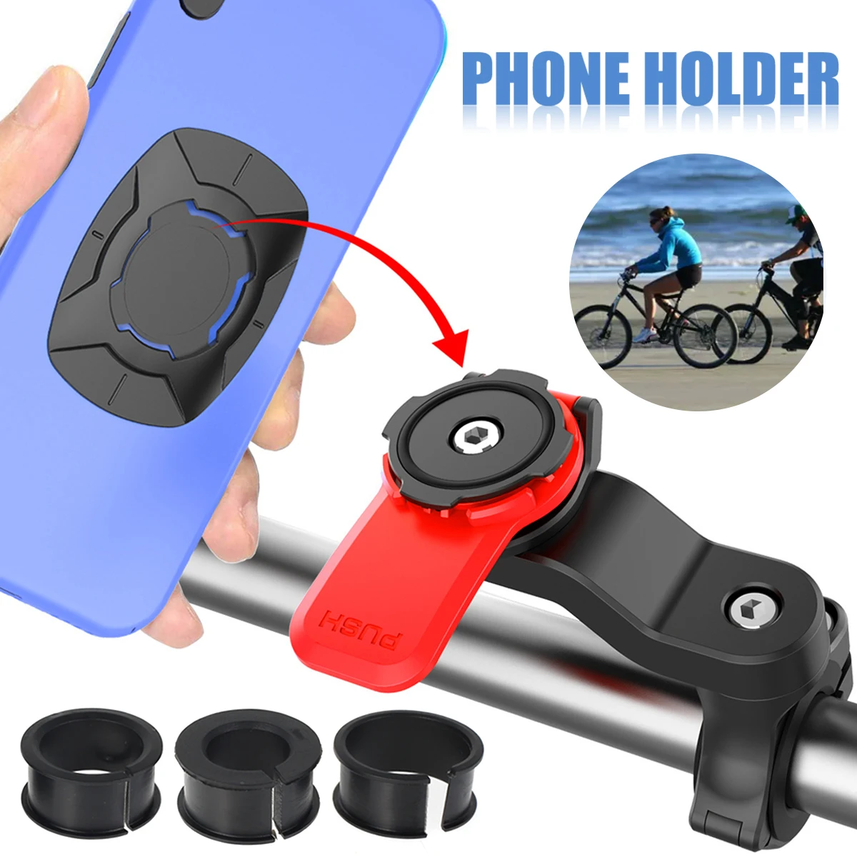Yoke 40 Nut Cap Motorbike Mount & Strong Grip Holder for iPhone 12 (sku 58292)