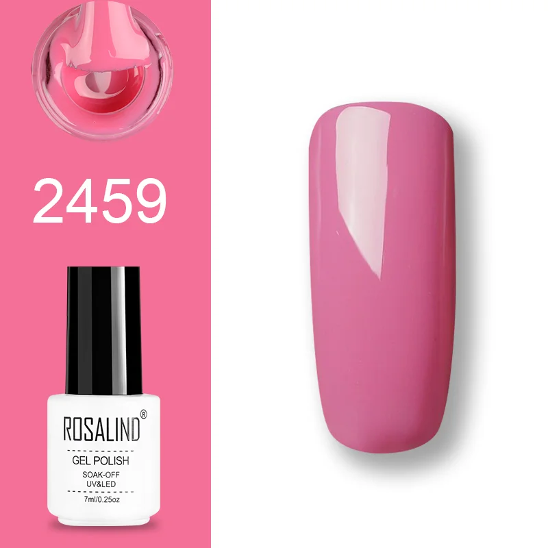 ROSALIND набор гель-лаков UV Vernis полуперманентный праймер верхнее покрытие 7 мл полигель-лак для маникюра - Цвет: GN27-ROSALIND