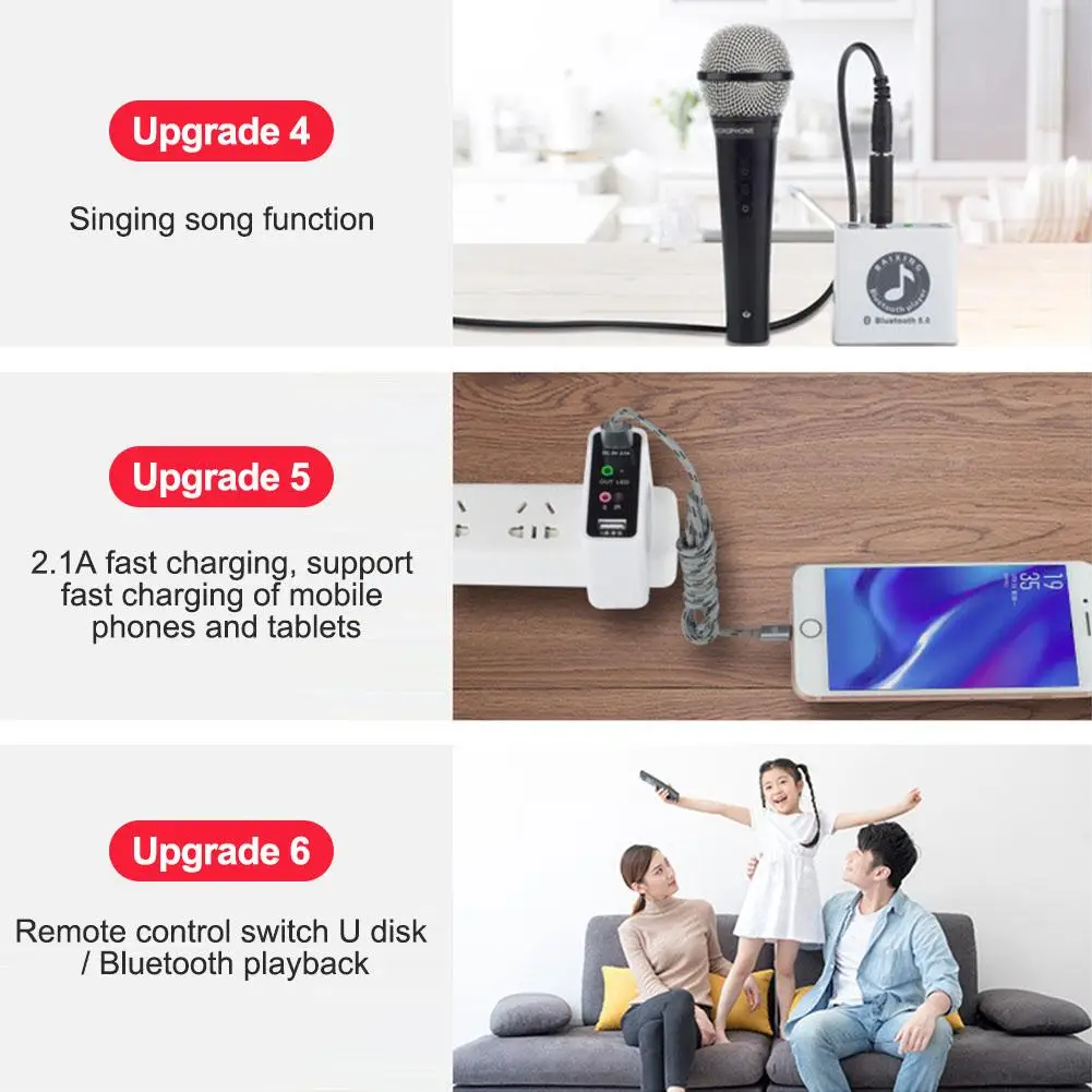 USB Bluetooth аудио приемник адаптер 5,0 с пультом дистанционного управления пение песня помощник U диск воспроизведения аудио усилитель беспроводной