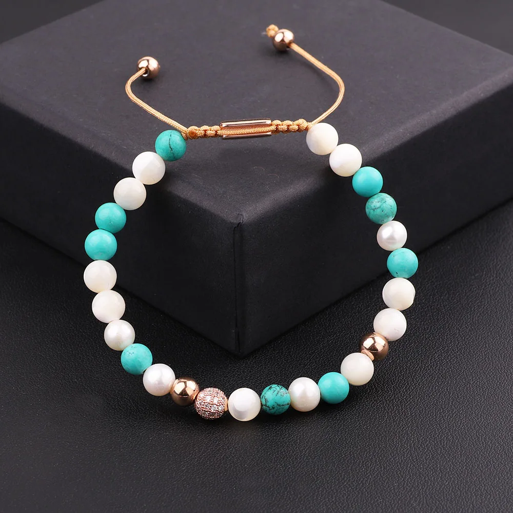 JARAVVI High Quality New Cute Design Mix Natural Stone Colorful Beads Macrame Jewelry Bracelet Women