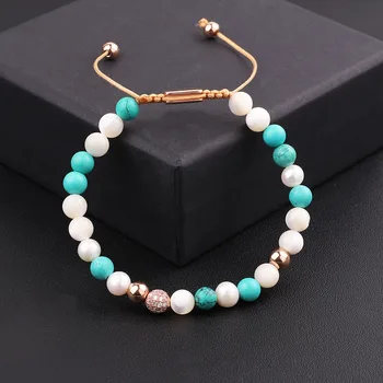 JARAVVI High Quality New Cute Design Mix Natural Stone Colorful Beads Macrame Jewelry Bracelet Women