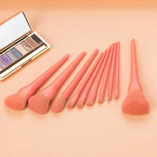 

10 Pcs/set Makeup Brushes Set Tools Eye Shadow Blending Eyeliner Eyelash Eyebrow Brush Easy To Carry Soft Fiber Hair Beauty Tool