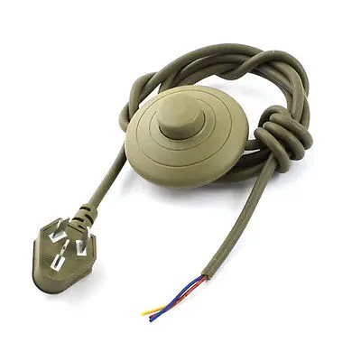 

AU Plug AC 125V 2A 70mm Diameter Inline Power Pedal Light Foot Switch 1.8M Brown