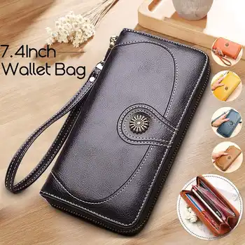 

Wallet Female Women's Wallet PU Leather Large Capacity Multi-card Bit Coin Purse Card Holder Case Cell Phone Handbag Lady Gift